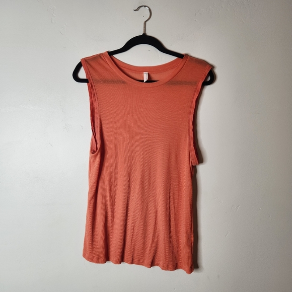 Free People Tops - Free People Movement Orange Ribbed Thin Tank Top Size Large